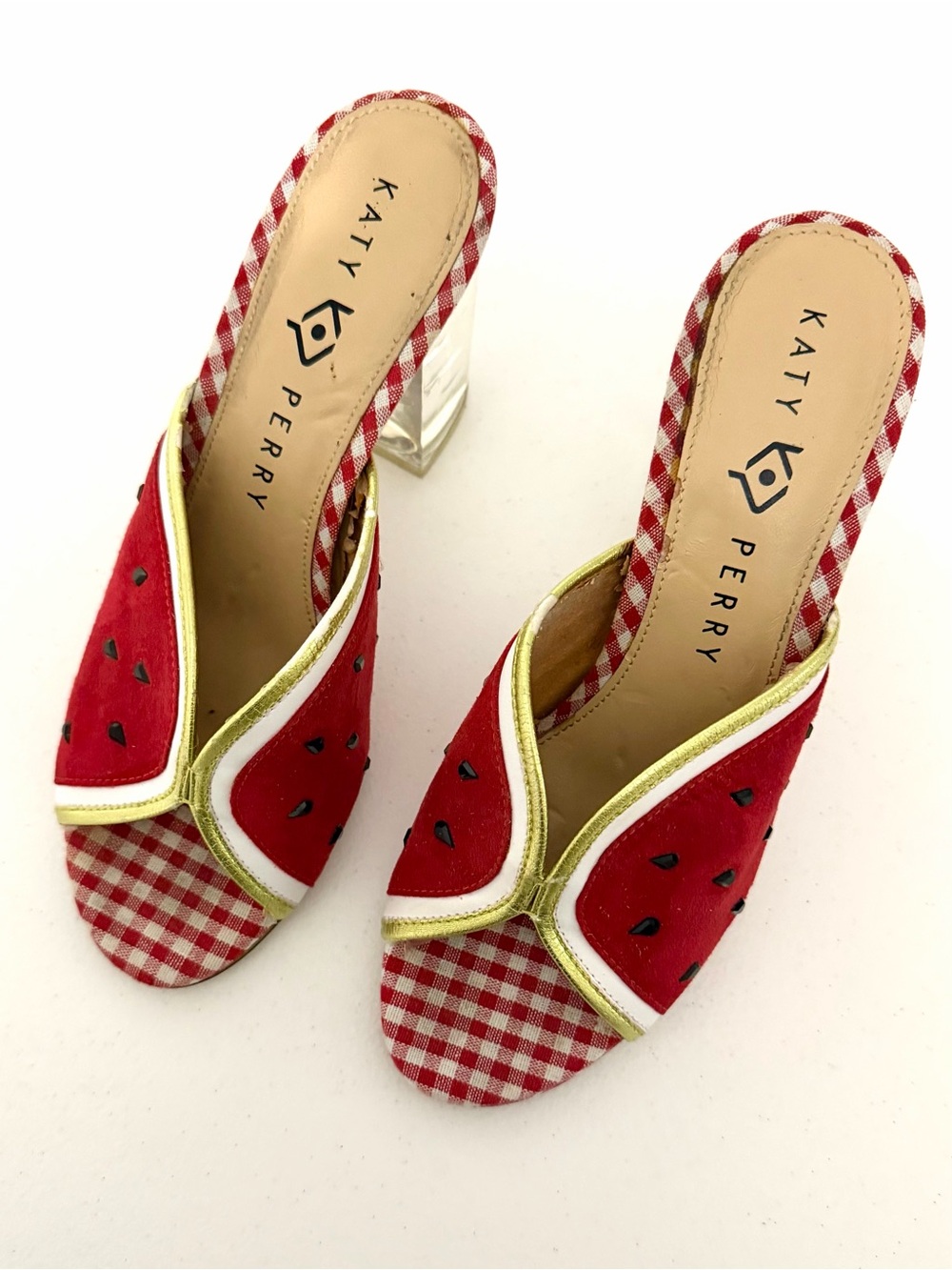 Katy Perry Collections Red & Gold Watermelon Mules